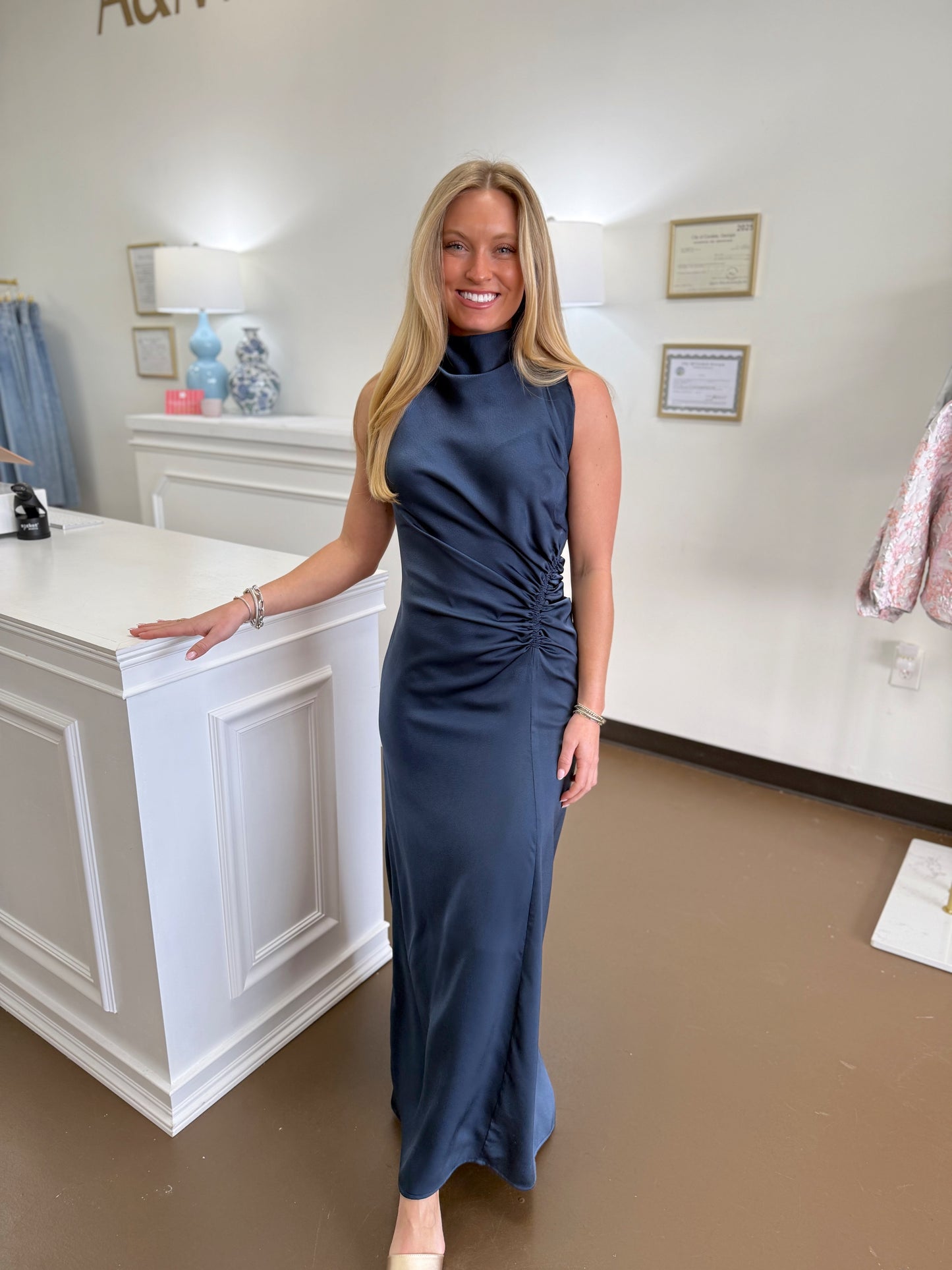 Courtney Shirring Maxi Dress