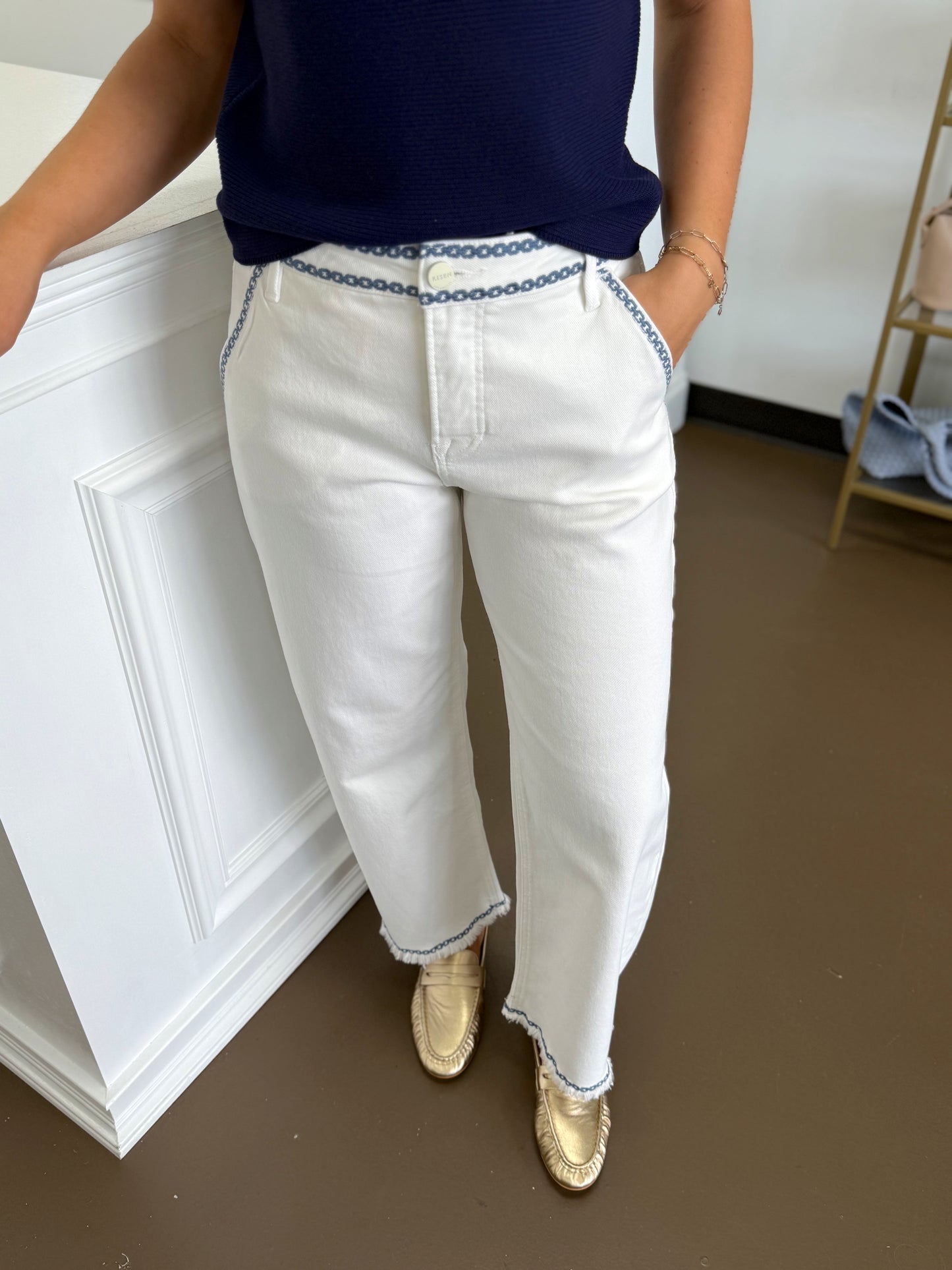 Brielle High Rise Embroidered Jeans