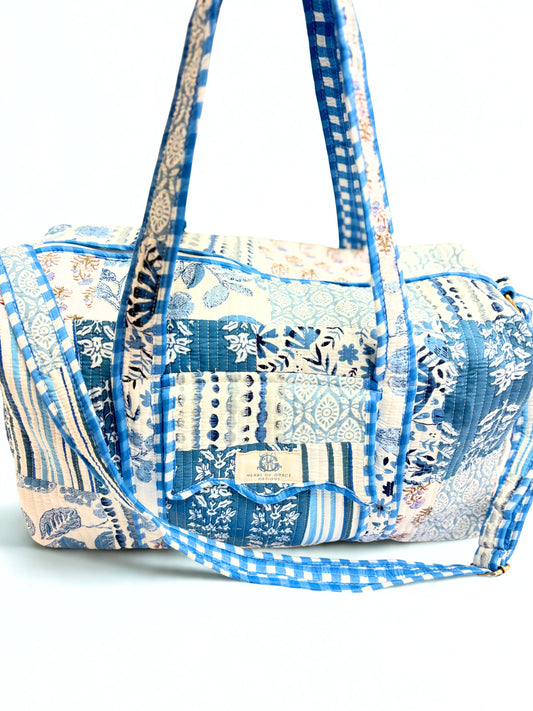 Bleu Chapelle Quilted Duffle Bag
