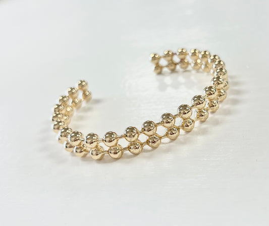 Double Link Ball Cuff Bracelet
