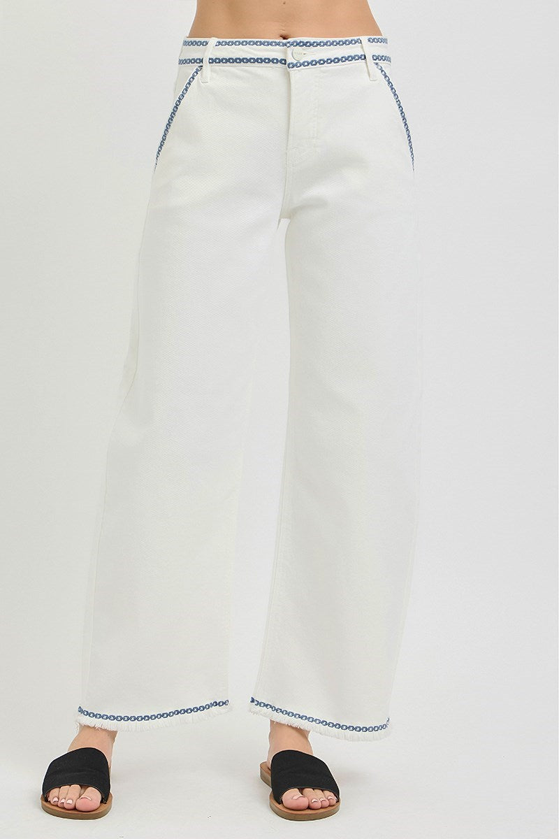 Brielle High Rise Embroidered Jeans