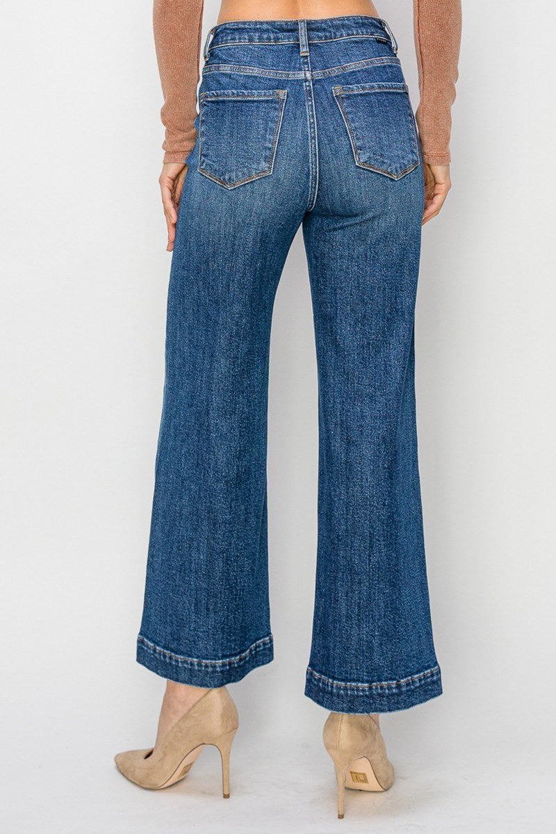 Riley High Rise Crop Wide Jeans