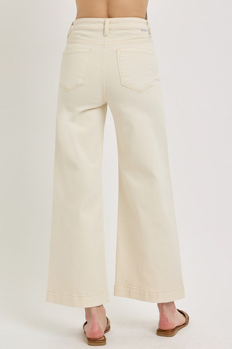 High Rise Crop Wide Leg Jeans