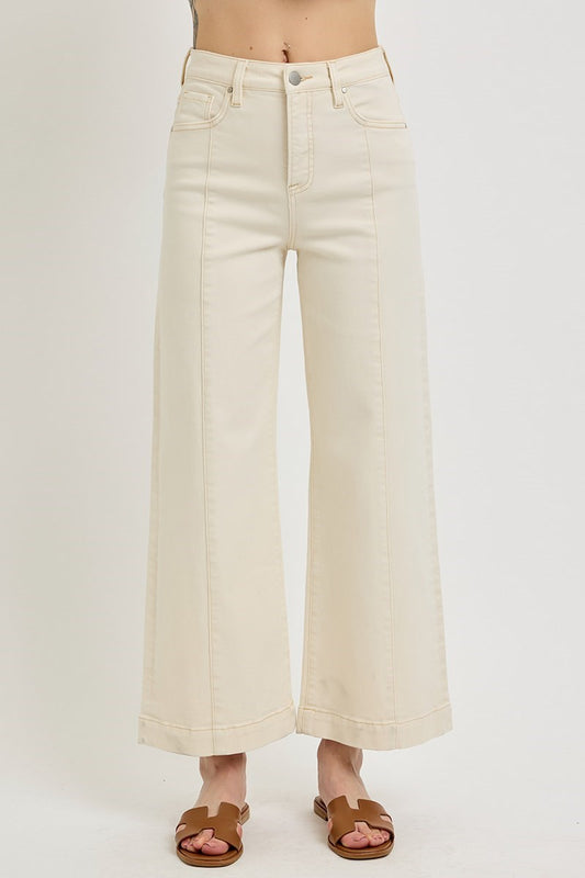 High Rise Crop Wide Leg Jeans