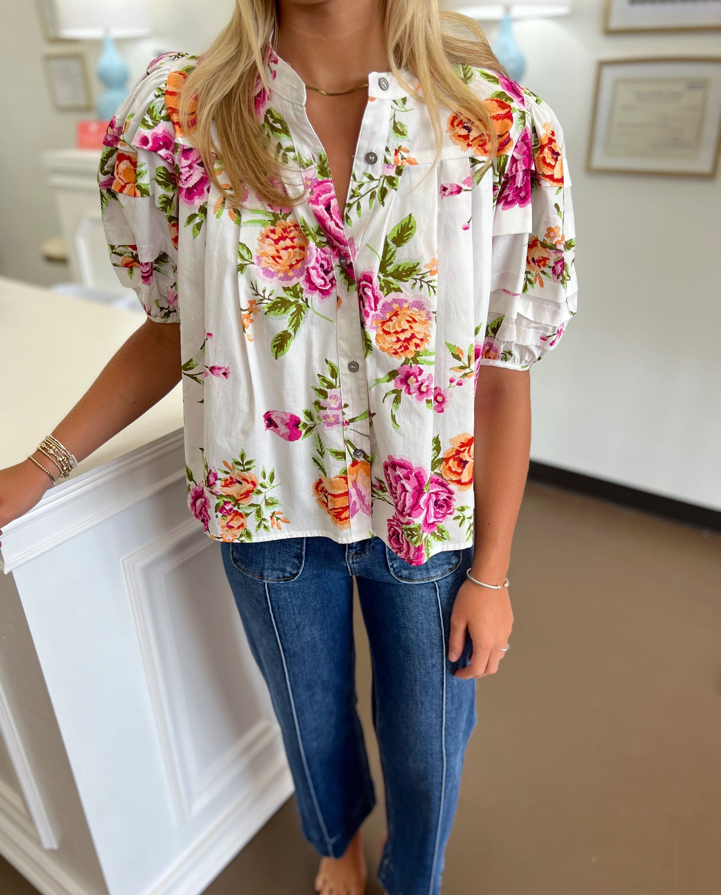 Raven Floral Print Top