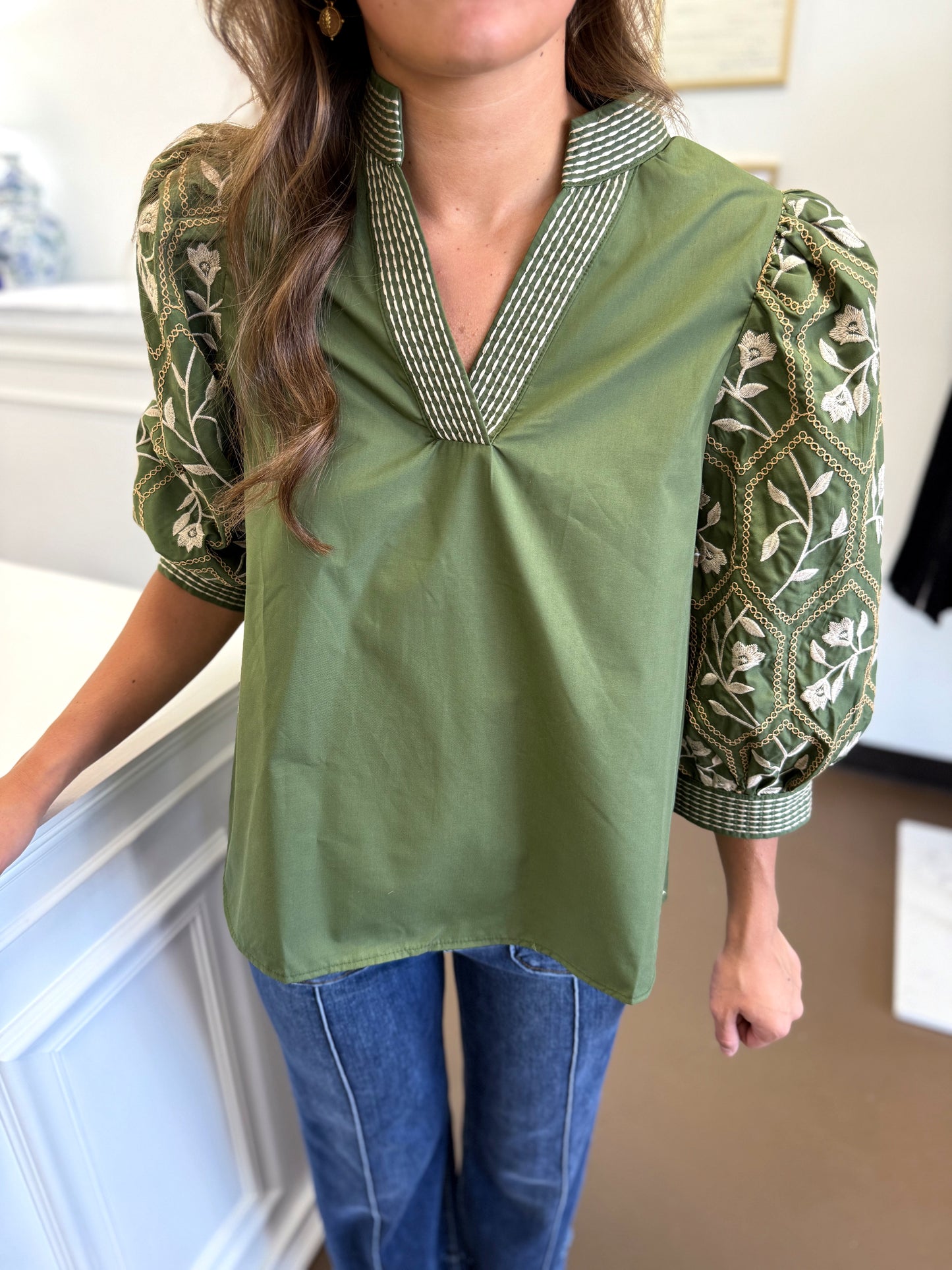Carlee Embroidered Top