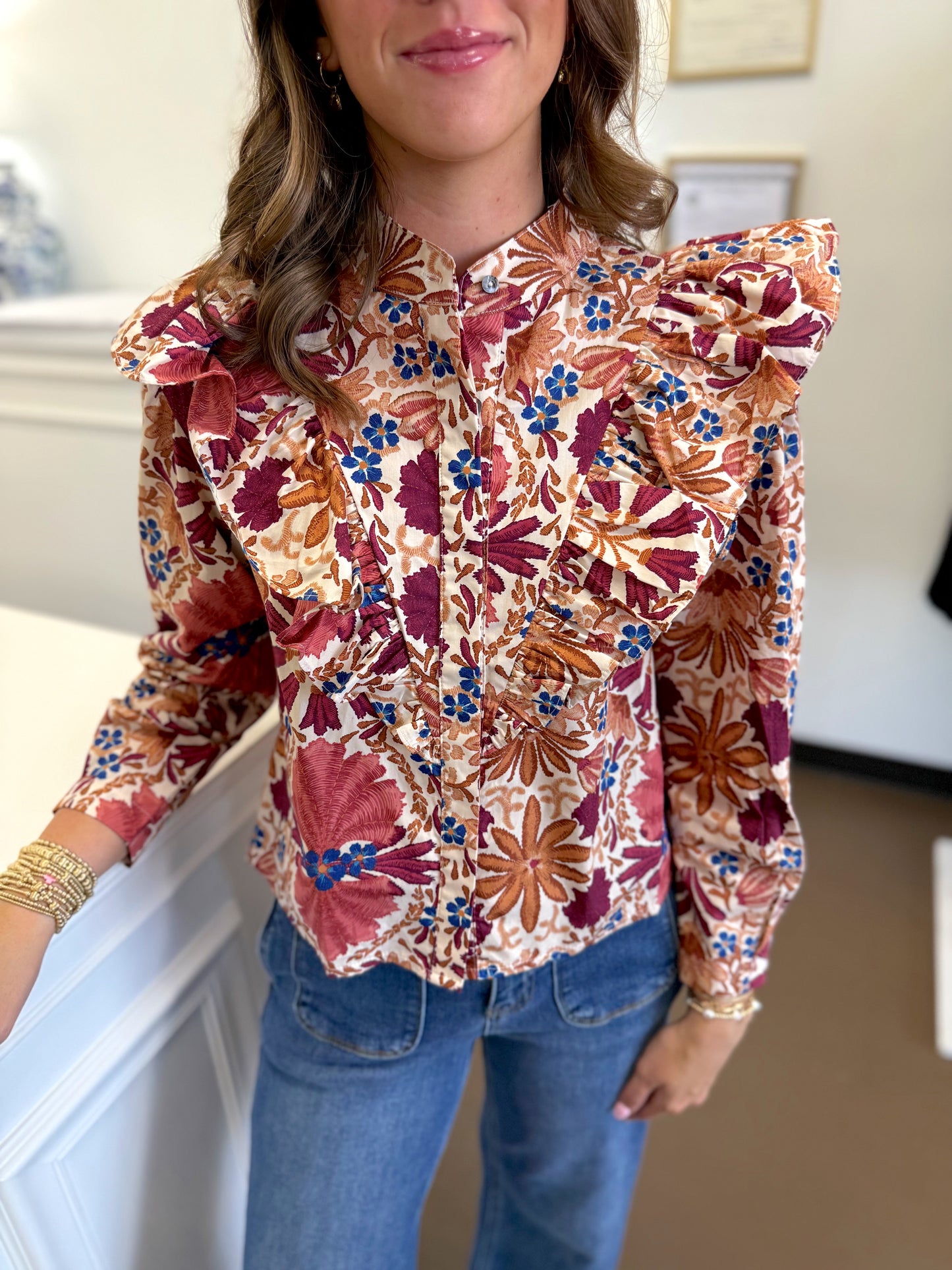 Jenny Floral Ruffle Top
