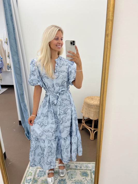 Kaia Embroidered Midi Dress