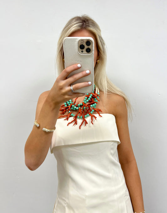 Ariel Coral Beaded Necklace