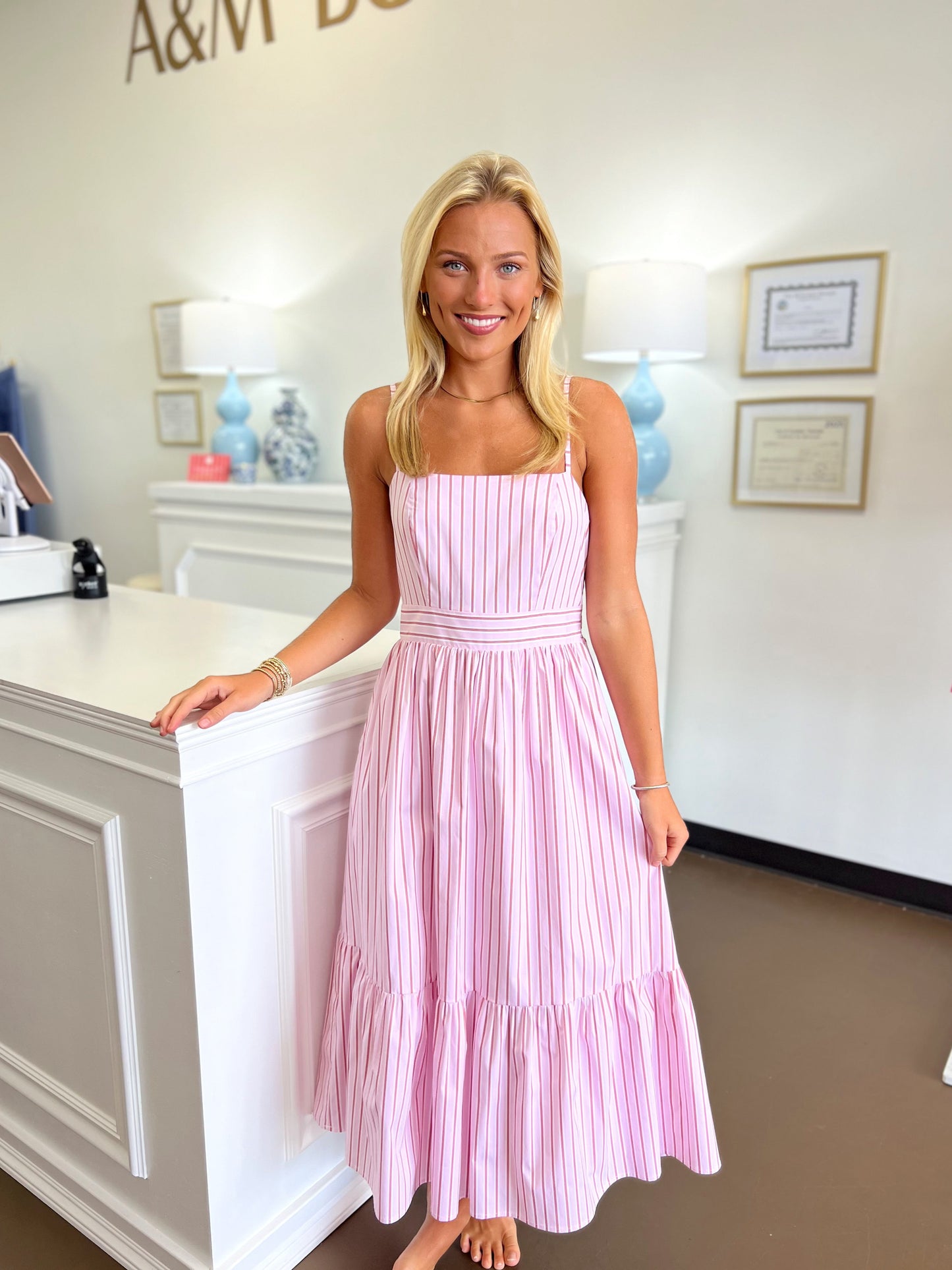 Mae Striped Midi Dress
