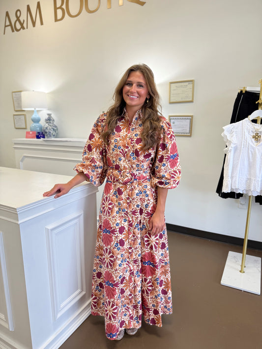 Bria Floral Printed Maxi Dress