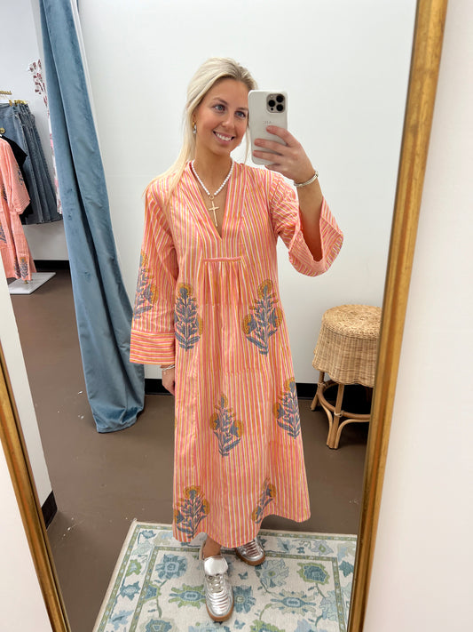 Georgia Peach Caftan Dress