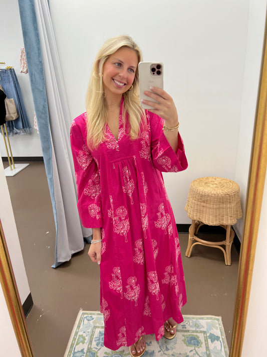 Pink Lily Caftan Dress