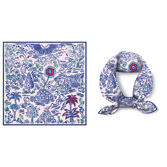 Sweet Satin Floral Scarf
