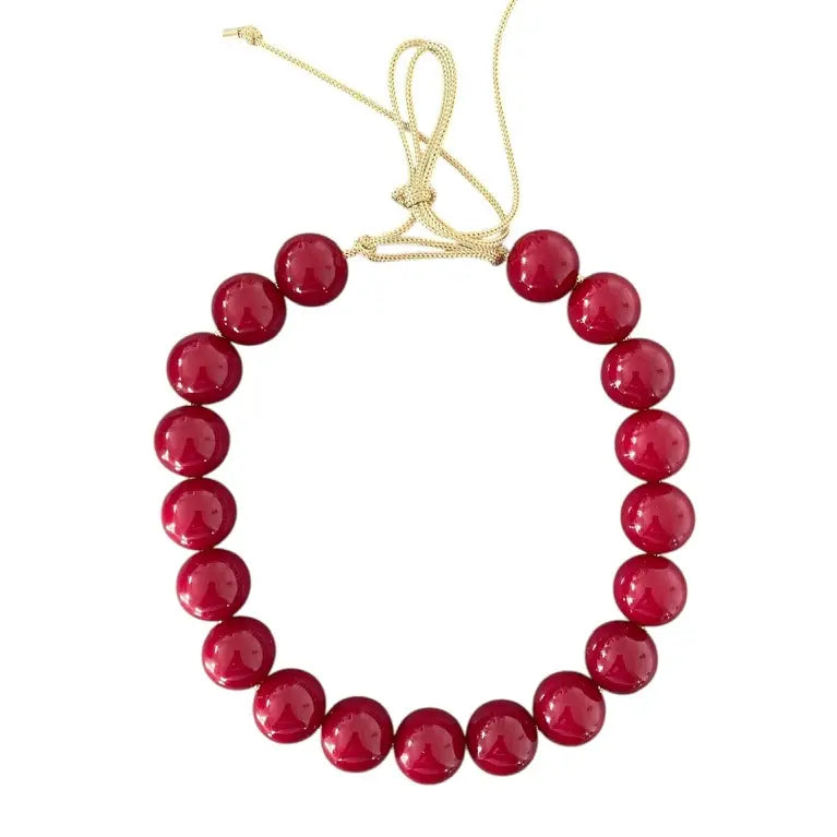 Garnet Chunky Beaded Necklace