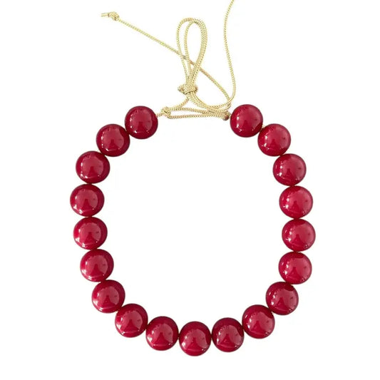 Garnet Chunky Beaded Necklace