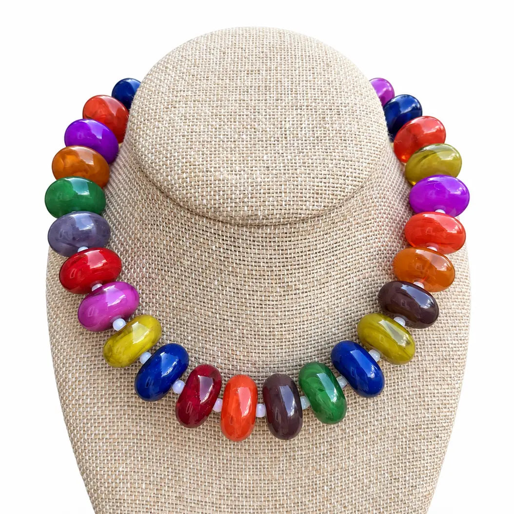 Marti Fall Blend Rondelle Necklace